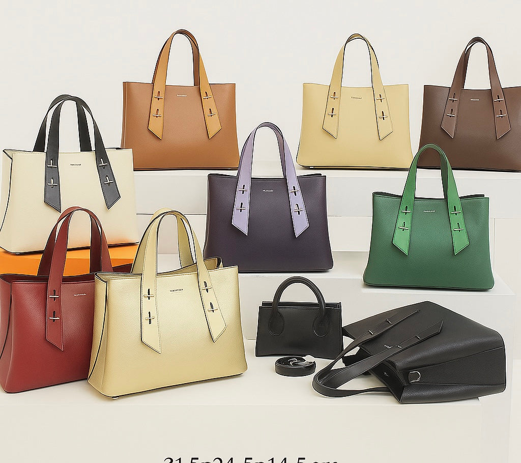 L23602B - Genuine Leather Box Shape Bag