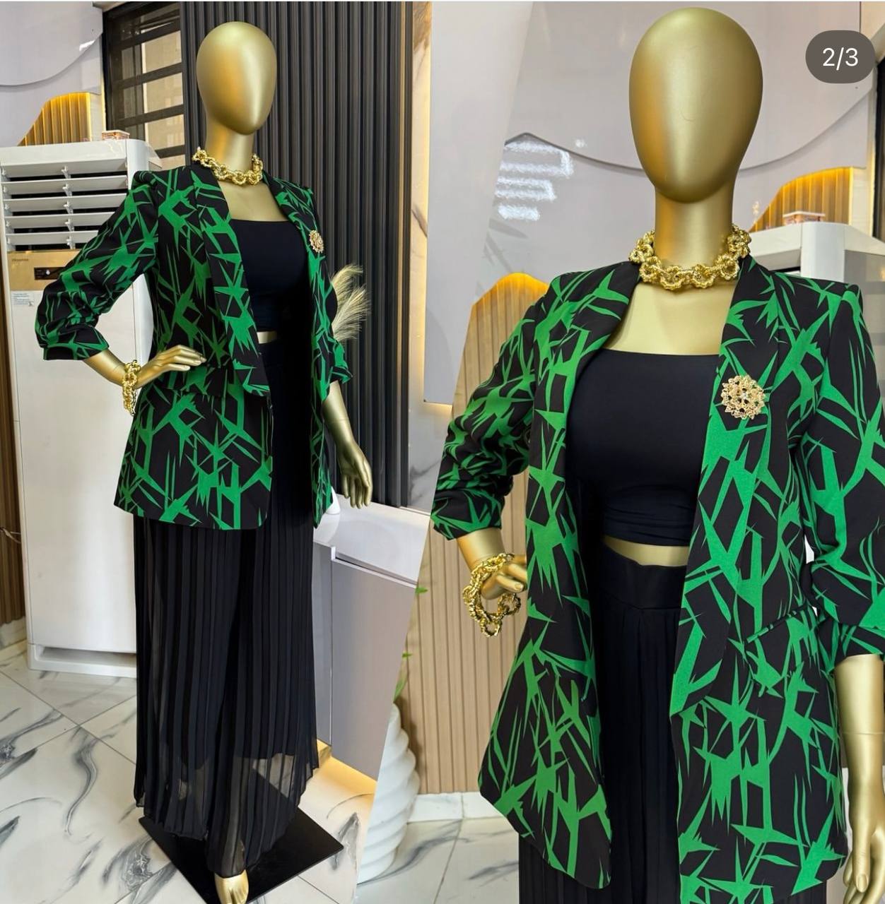 Printed Multi-Tone Blazer – Playful Power Look