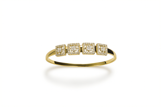 6628BW- Xuping Gold Bangles – Sparkling Crystal