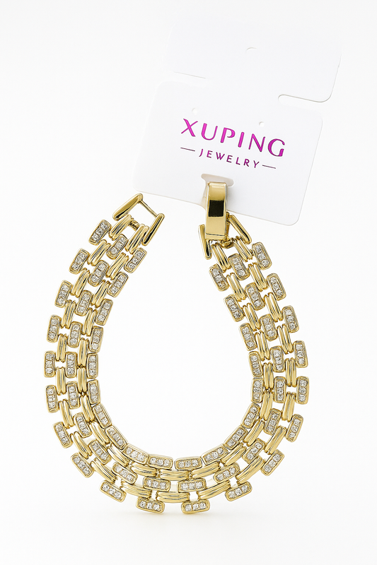 0870952  - Xuping Gold Bracelet – Sparkling Crystal 19cm