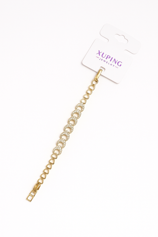 6211 - Xuping Gold Bracelet – Sparkling Crystal 17cm