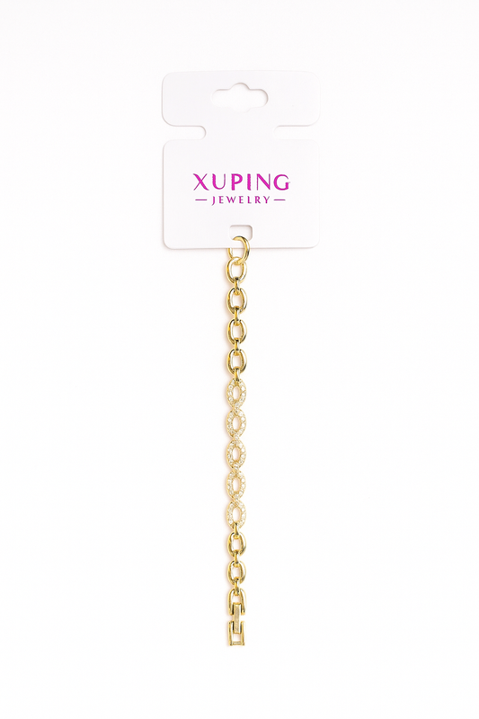 0411 - Xuping Gold Bracelet – Sparkling Crystal 17cm