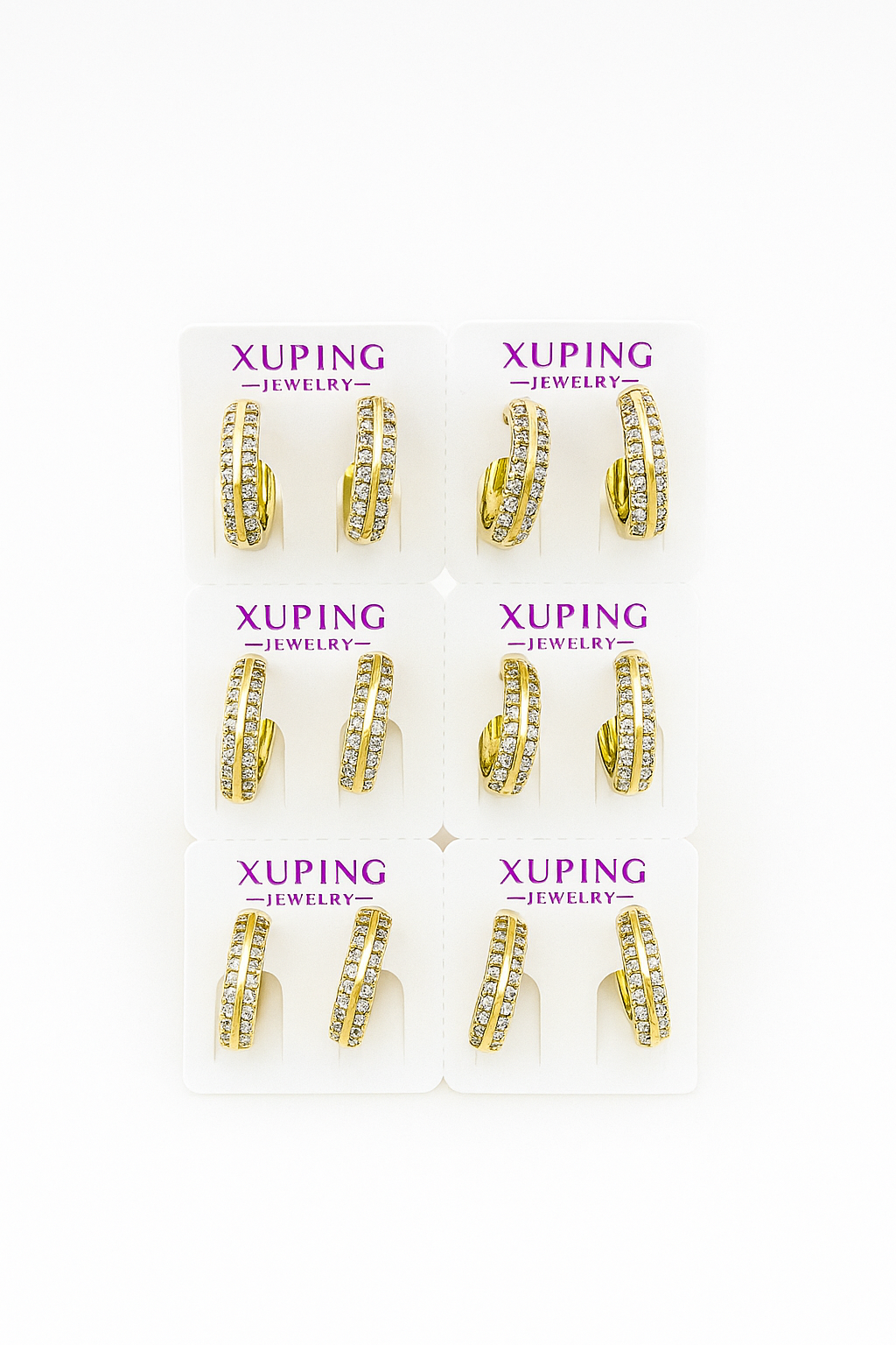 X0264 - Xuping Gold Hoop Earrings – Sparkling Crystal Set
