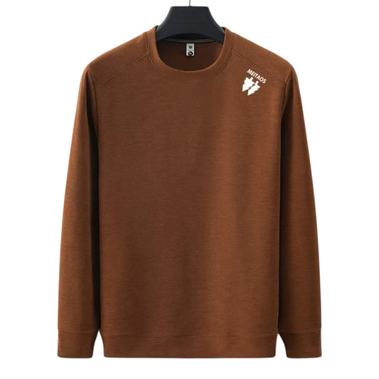 Men’s Thermal Round Neck Fllece Lined  Sweater – Burgundy