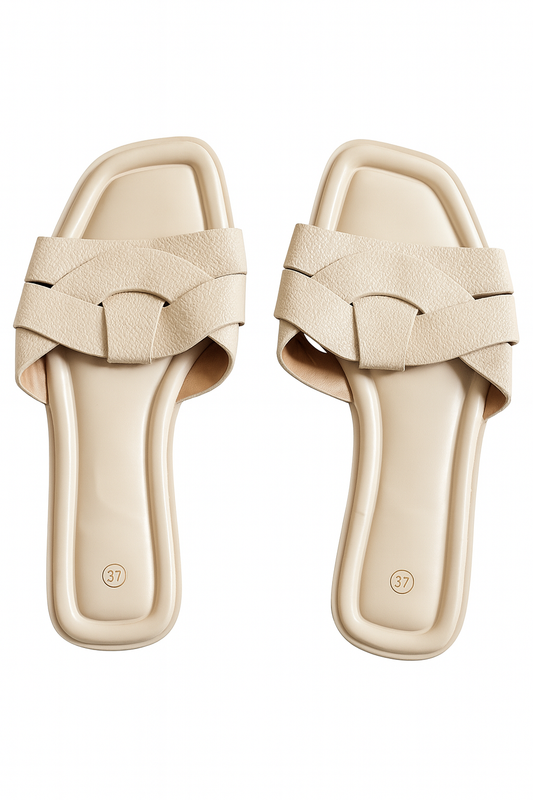 Eco-Friendly Durable Flat Slippers with Soft Footbed