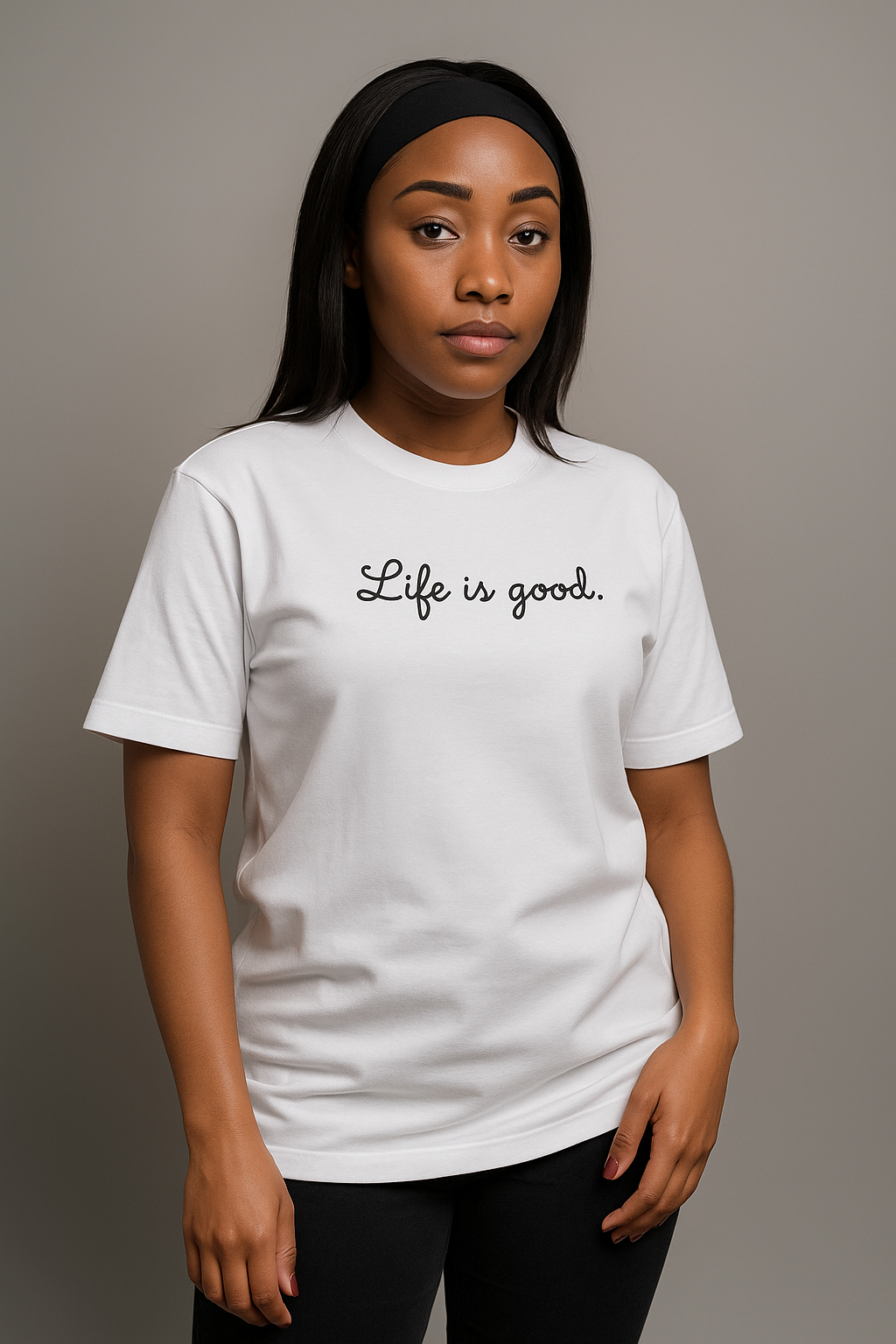 “Life Is Good” Minimalist Tee (White)