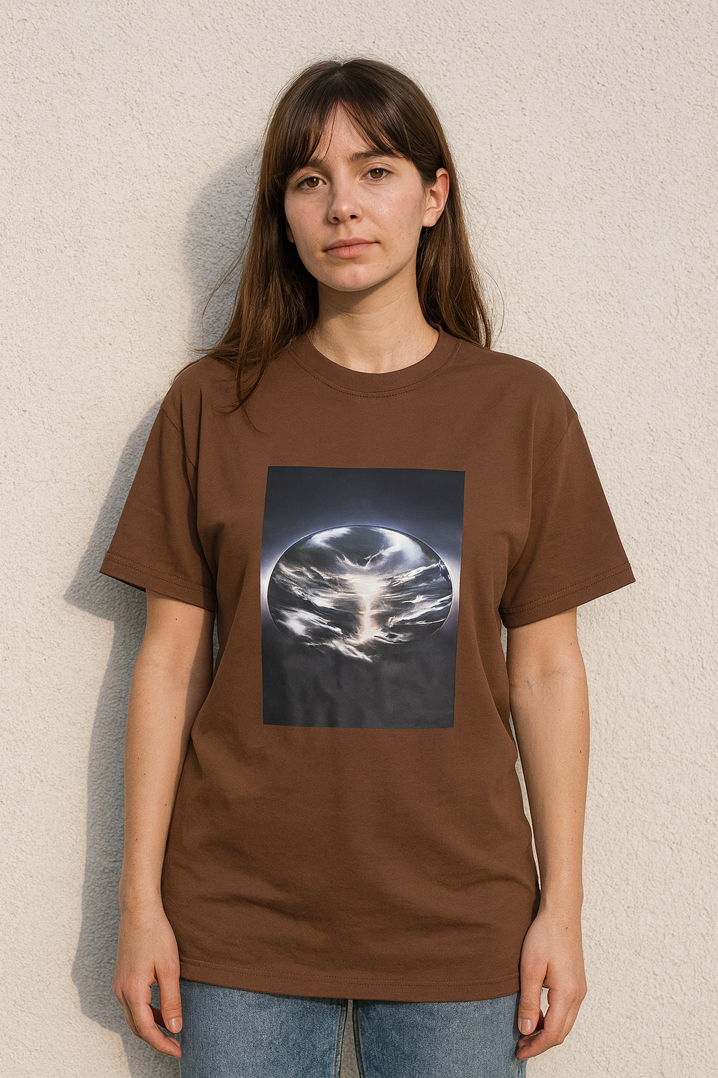 Brown Cosmic Energy Graphic Tee