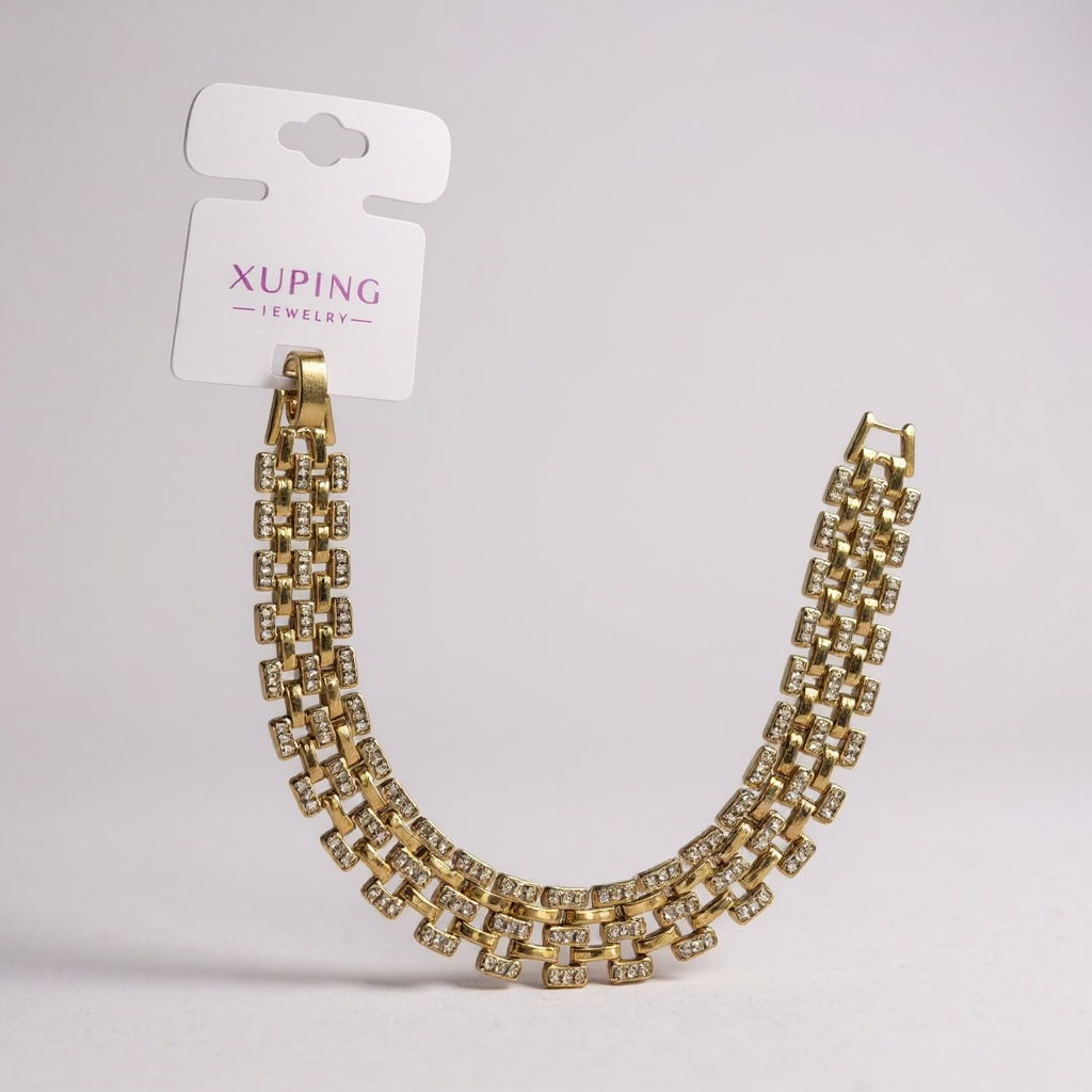 0870952  - 6.28 Xuping Gold Bracelet – Sparkling Crystal 19cm
