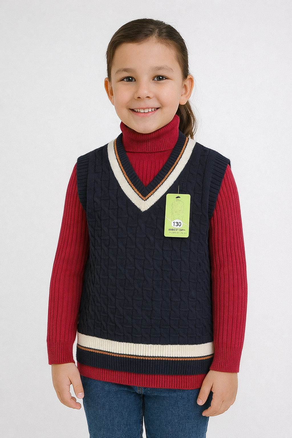 Smart Casual Navy Girls Sweater Vest