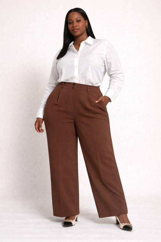 Classic Formal Brown Pants – Tailored Fit