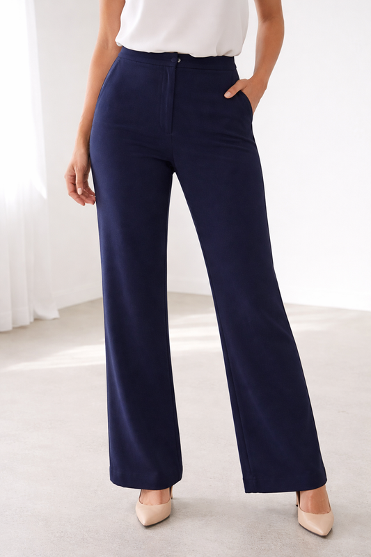 Classic Formal Dark Blue Pants – Tailored Fit