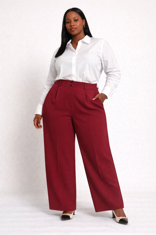 Classic Formal Burgundy Pants – Tailored Fit