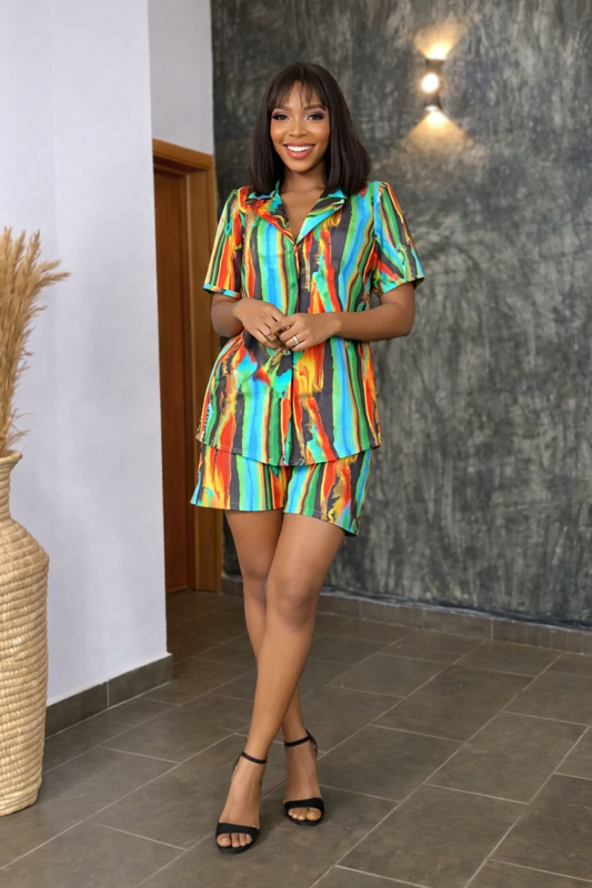 Tropical Stripes Two-Piece Set