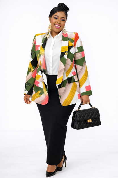 Abstract Elegance Statement Blazer
