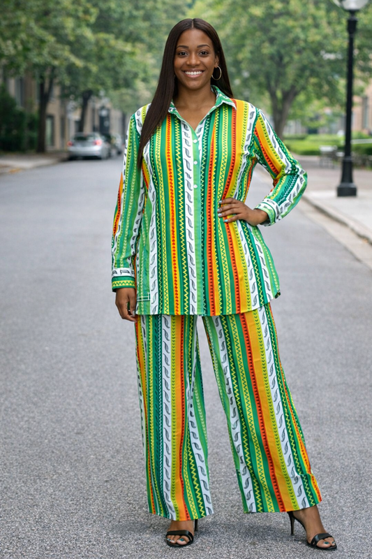 Statement Stripe Shirt & Pant Se