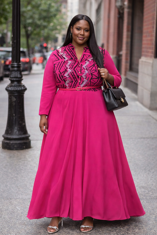 Pink Radiance Sequin Detail Maxi Gown