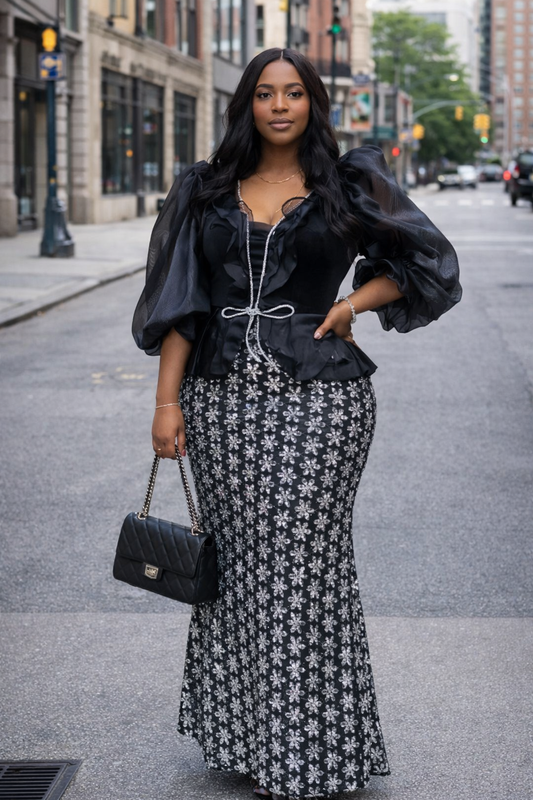 Starlight Gown” – Embellished Full-Length Dress