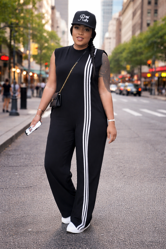 Sport Luxe One-Piece Jumpsuit - Black 