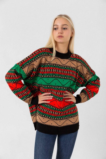 Cozy Multi Coloured Stretchy Sweater