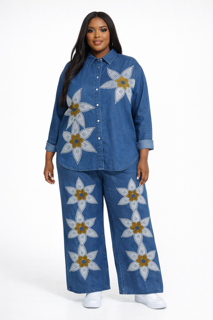 Floral Luxe Denim Two-Piece Set
 - PRE ORDER