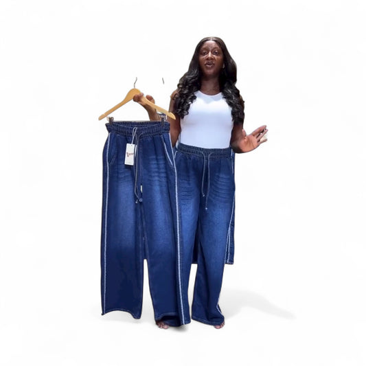 Blue Basic Denim Trousers – Versatile & Comfortable