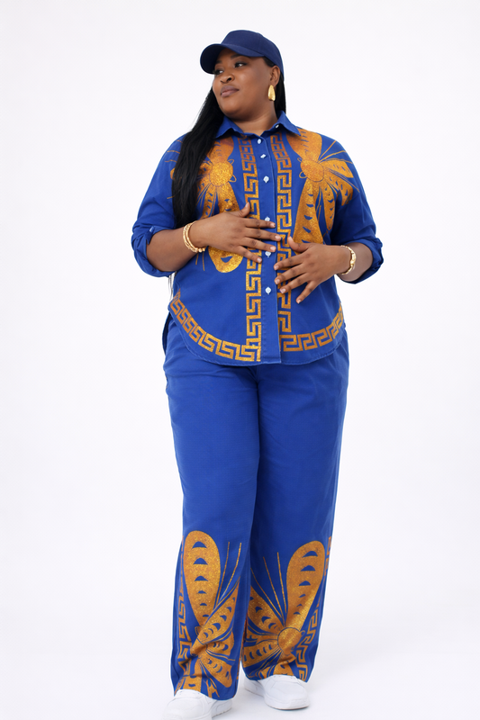 Royal Blue & Gold Luxe Two-Piece Set - PRE ORDER