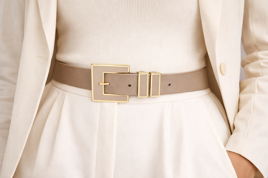 Luxe Statement Belt – Gold Square Buckle