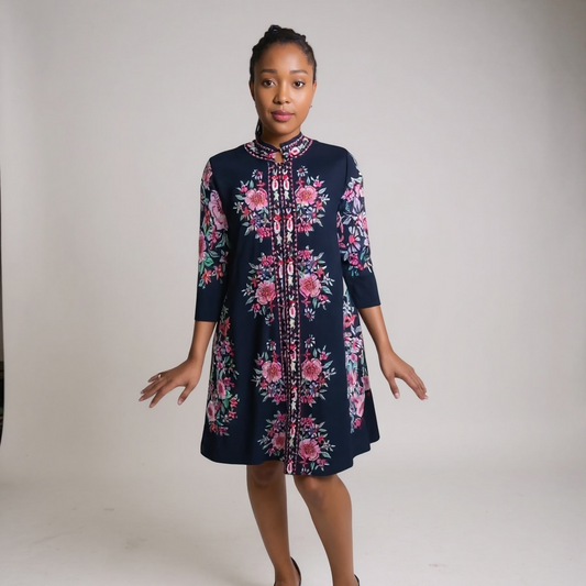 One Size  Pleated Miyaki Dress - Stretchy Fabric