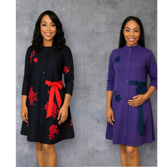 One Size  Pleated Miyaki Dress - Stretchy Fabric
