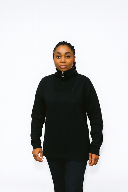 Ladies Front Zip Up Sweater - Various Colours