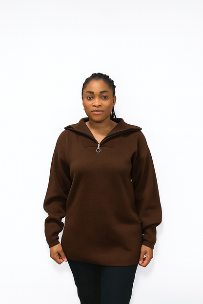 Ladies Front Zip Up Sweater - Various Colours