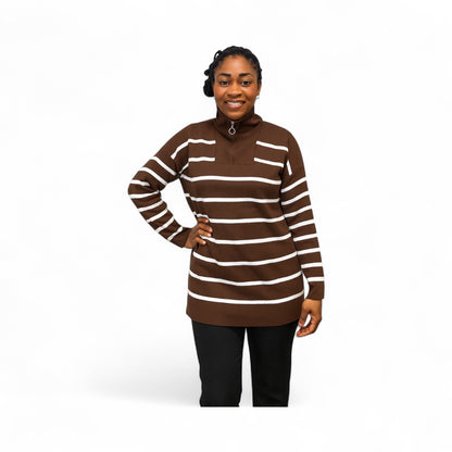 Ladies Front Zip Up Sweater - Various Colours