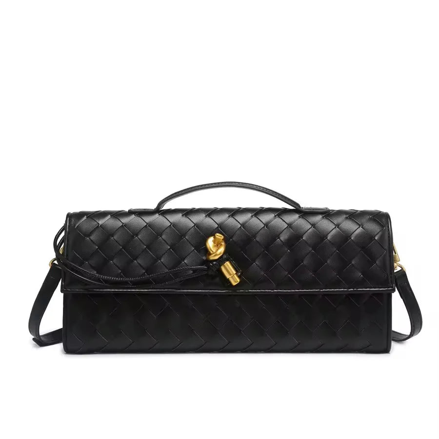 BLACK - Ladies Colorful Braided Bag