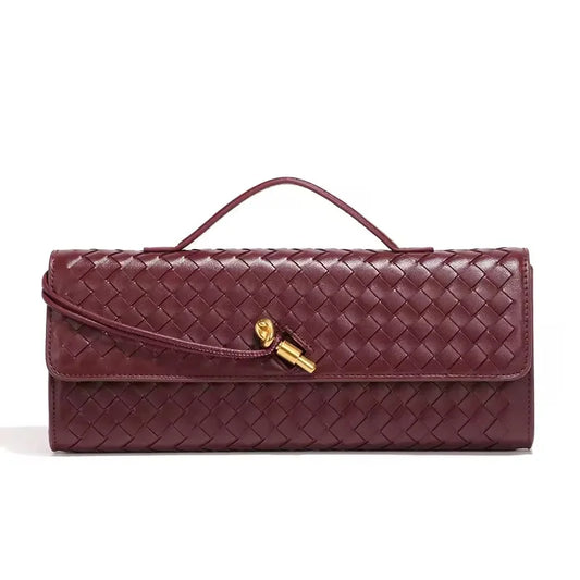 HP - BURGUNDY - Ladies Colorful Braided Bag