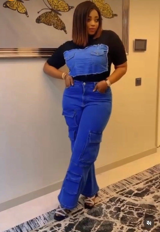 Casual Combo – Denim Pants & Round Neck T-Shirt