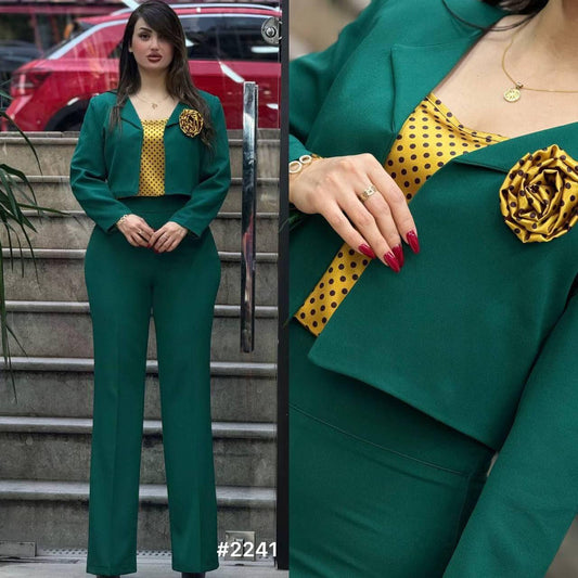 Crop Jacket & High Waist Pant Plus Inner