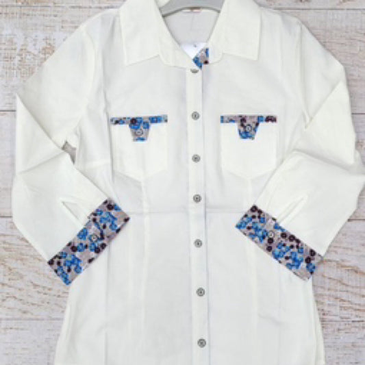 Elly Plain & Print Cotton Shirt