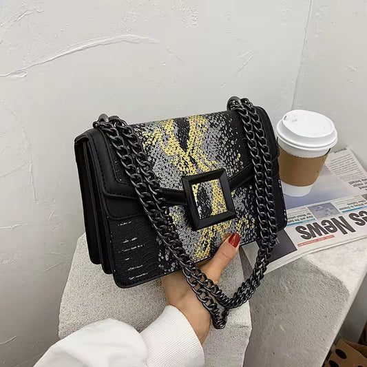 Snakeskin PU Leather Crossbody Chain