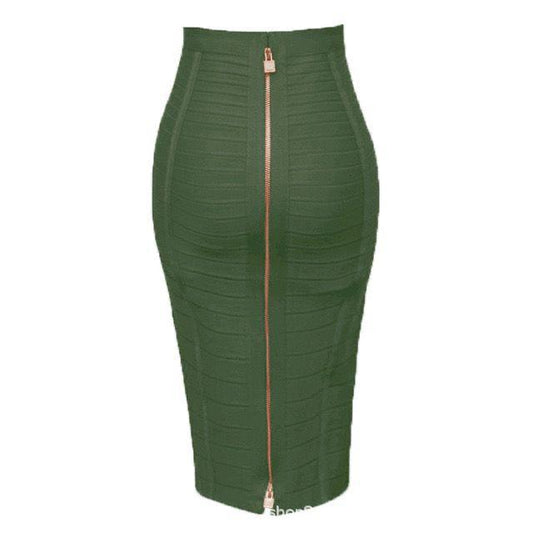 Bodycon Bandage Skirt – Industrial Zipper Detail