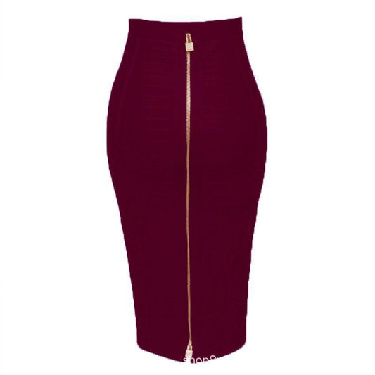 Bodycon Bandage Skirt – Industrial Zipper Detail