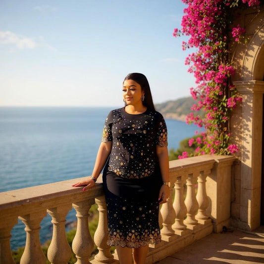 Fully Embellished Top & Skirt Outfit