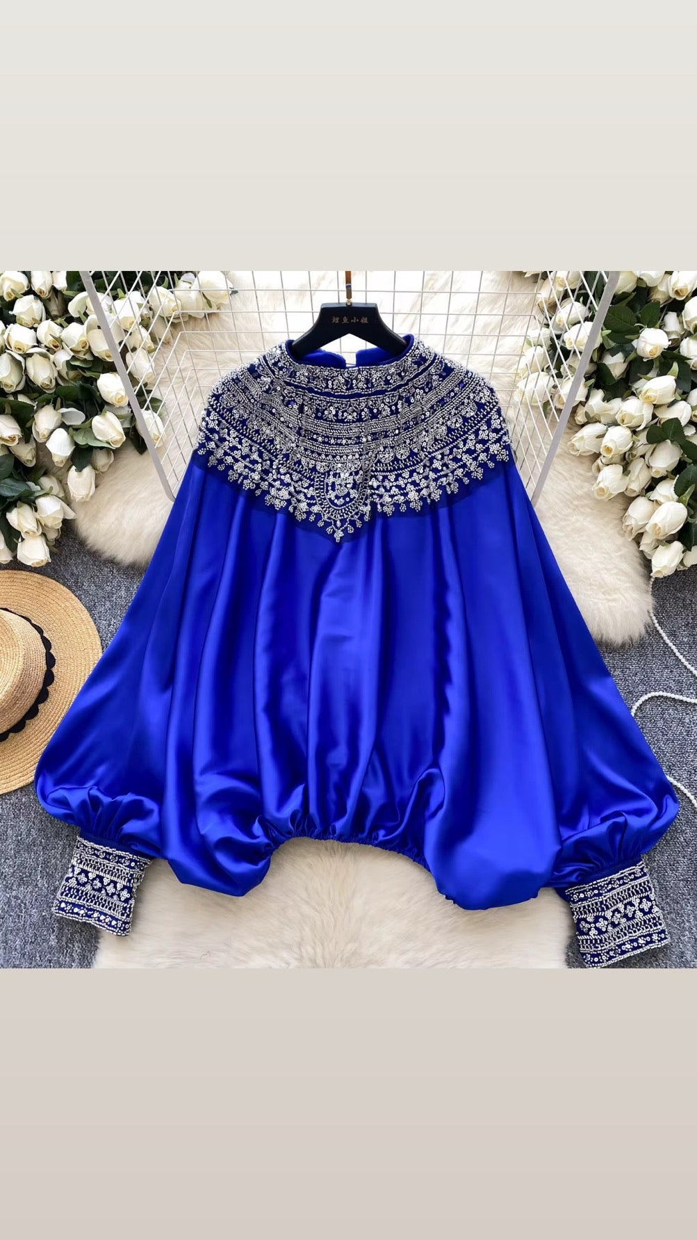 Silk Top with Intricate Embroidery Detail