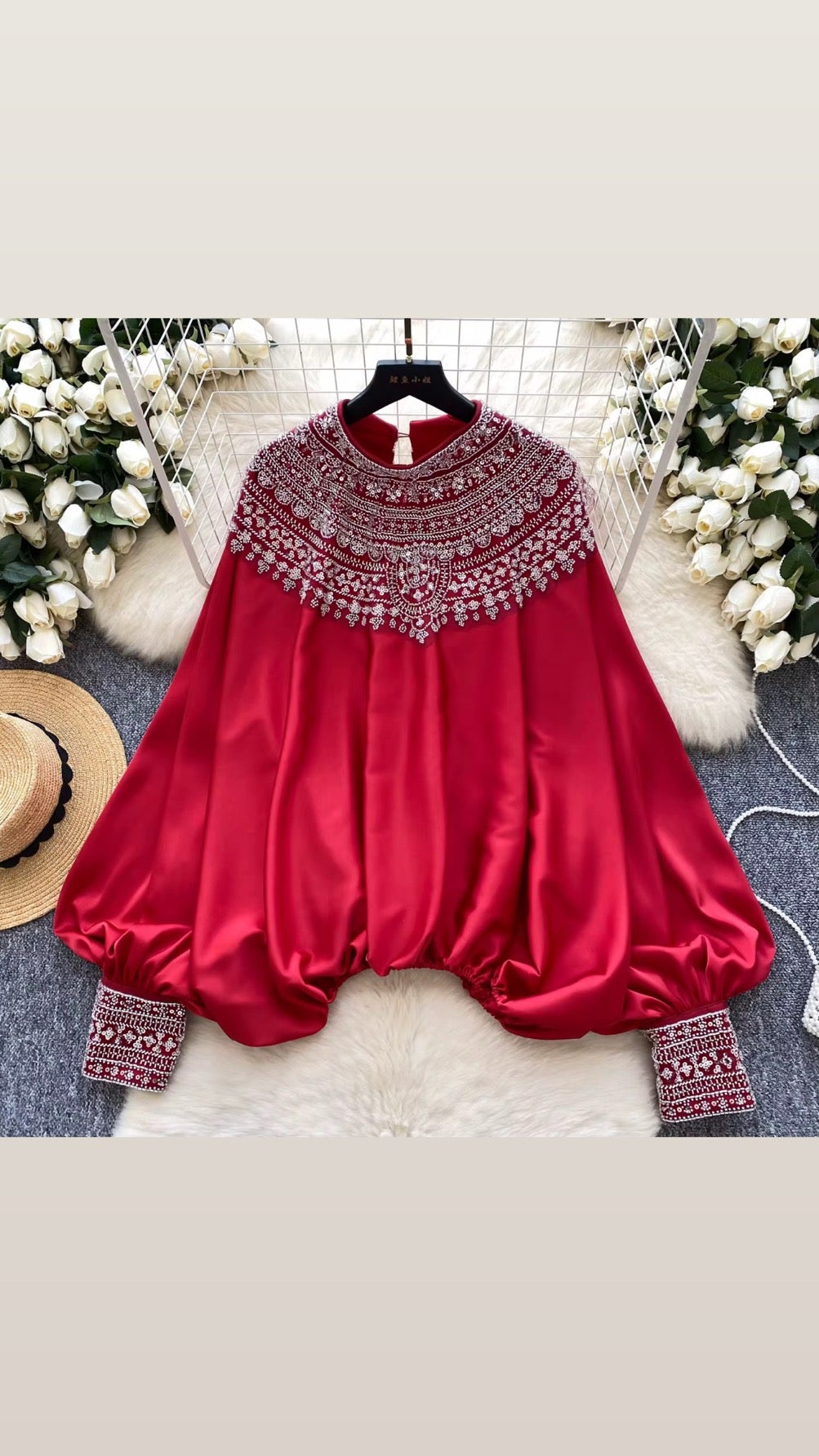 Silk Top with Intricate Embroidery Detail