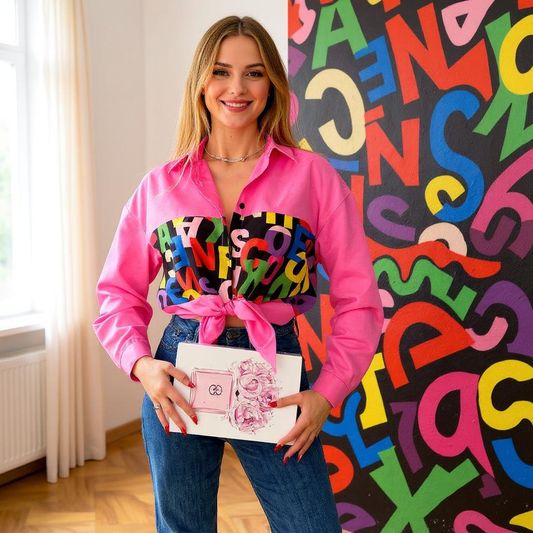 Cotton Shirt with Printed Write-Up Design