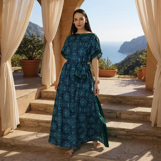 Satin Boubou Dress – Free Size, Flowy Elegance