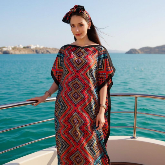 Satin Boubou Dress – Free Size, Flowy Elegance