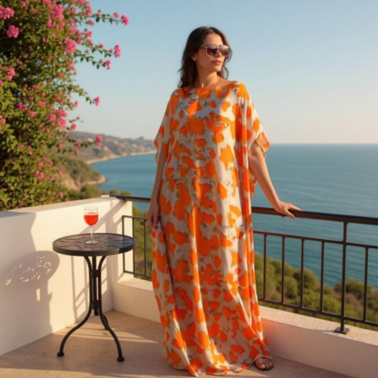 Satin Boubou Dress – Free Size, Flowy Elegance