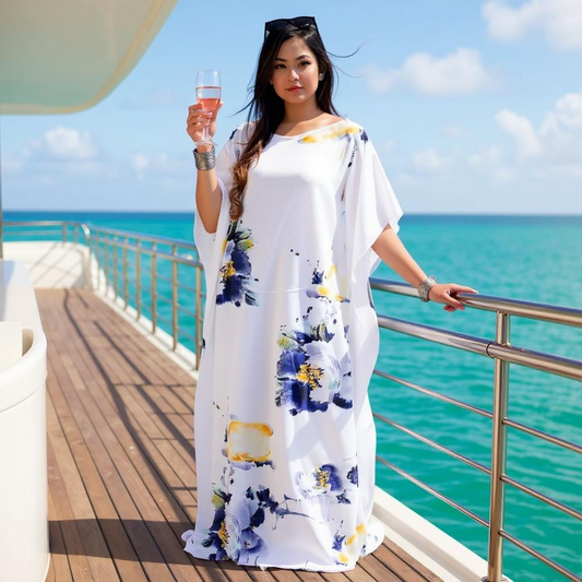 Satin Boubou Dress – Free Size, Flowy Elegance