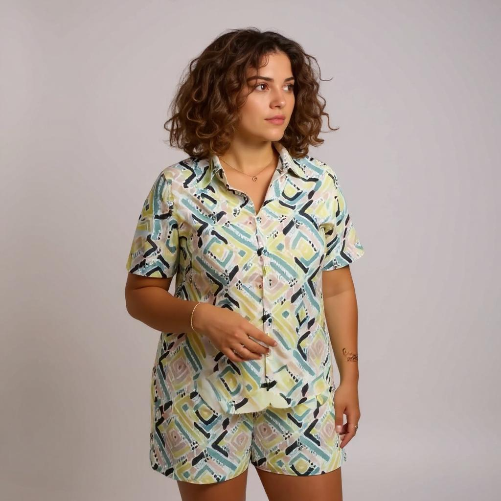 Satin - Casual Wear Top & Short