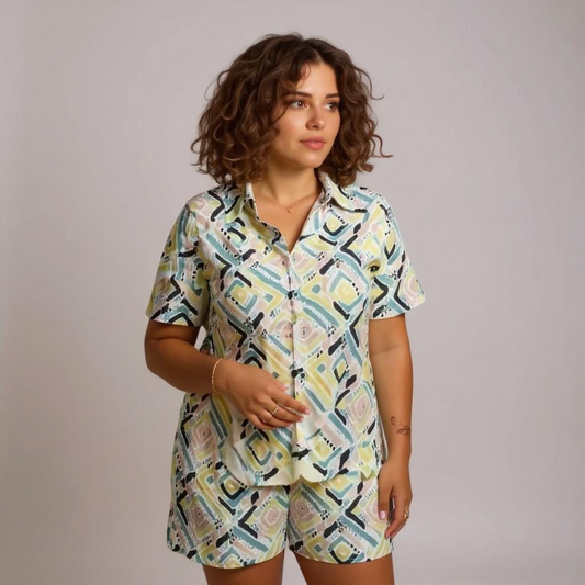 Satin - Casual Wear Top & Short